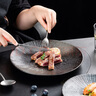 onlycook 日式陶瓷盤子 餐盤西餐盤牛排盤水果盤 復(fù)古可微波 10寸黑色 曬單實(shí)拍圖