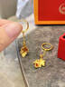 中國黃金（CHINA GOLD）黃金耳釘金葉子耳墜足金耳環(huán)女耳飾耳圈七夕情人節(jié)生日禮物送媽媽 葉子足金耳圈【一對約2.7g】+玫瑰禮盒 曬單實拍圖