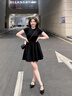 蠻丂法式赫本風(fēng)黑色連衣裙子女夏季2025新款小個子小黑裙收腰顯瘦短裙 法式小黑裙XL 曬單實拍圖