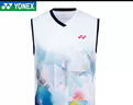 YONEX2025新款尤尼克斯無袖羽毛球服男yy運(yùn)動速干短袖背心110215上衣 110215BCR 白色 L 曬單實拍圖