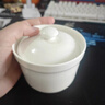 陶居邦家用陶瓷燉盅帶蓋大小蒸碗餐具燕窩隔水燉罐純白燉湯盅蒸蛋碗瓦罐 [2個(gè)裝]純白款(燉盅和蓋)4英寸 曬單實(shí)拍圖