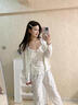 眺德高印花吊帶三件套睡衣女夏秋新款可外穿睡衣帶胸墊甜美家居服套裝 碎花三件套 M （建議80-100斤） 曬單實(shí)拍圖