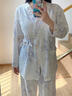 鉑吶苓月子服夏季薄款產(chǎn)后哺乳睡衣孕婦和服喂奶家居服套裝透氣 月子服【蝴蝶和服】 L碼(100-130斤) 曬單實(shí)拍圖