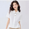 佐丹奴短款襯衫女夏季純棉府綢通勤風(fēng)翻領(lǐng)襯衣女短袖05345468 曬單實(shí)拍圖