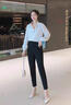 邦帛世西裝褲女2025夏季薄款高腰寬松直筒黑色休閑褲女顯瘦哈倫褲子 西裝長(zhǎng)褲【單扣黑】 XL 推薦【111斤-125斤】 曬單實(shí)拍圖