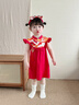 波步（BORBOON B）周歲女寶寶禮服夏裝嬰兒公主裙子抓周一歲生日連衣裙中國風(fēng)旗袍裙 【紅色】2339 100 曬單實(shí)拍圖