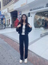 雪尼爾闊腿褲女2025春秋新款小個(gè)子高腰垂感加絨窄版直筒褲子女 黑色春秋【常規(guī)款】 M 【建議體重95-110斤】 曬單實(shí)拍圖