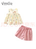 凡獵女童夏裝套裝2025新款洋氣時(shí)髦兒童衣服寶寶小女孩短袖兩件套夏季 米色 80 cm 曬單實(shí)拍圖