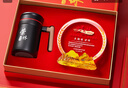 禮言高檔榮休禮品退休紀念品水晶獎杯周年慶擺件定制實(shí)用送女士男士同事醫生黨員教師老師感恩感謝禮物 山峰圓盤(pán)款+黑色304保溫茶杯 曬單實(shí)拍圖