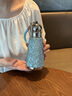 杯子高級感輕奢純鈦保溫杯女士2025新款高顏值精致便攜式杯子禮物 冰花藍_330ml 禮盒裝+純鈦吸管 曬單實拍圖