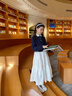 NAVIGARE女童POLO衫秋季新款兒童長(zhǎng)袖T恤學(xué)院風(fēng)娃娃領(lǐng)花邊舒適百搭時(shí)尚 【甜美學(xué)院風(fēng)】深藍(lán) 140 曬單實(shí)拍圖