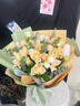 艾斯維娜鮮花速遞向日葵混搭花束生日禮物全國同城配送 19朵香檳玫瑰混搭歐式花束 曬單實拍圖