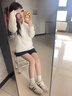 ZHR德訓(xùn)鞋女輕便舒適透氣女鞋厚底增高經(jīng)典休閑鞋女 KS75 米黑 37  曬單實(shí)拍圖