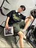 棉之雪美式格紋滿(mǎn)印短褲男夏季外穿潮牌寬松大碼沙灘褲男生休閑五分褲子 綠色-格紋滿(mǎn)印短褲 2XL 【160cm-170cm】 曬單實(shí)拍圖