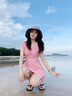 人字拖女夏簡約時尚外穿防滑浴室坡跟夾腳涼拖中跟海邊沙灘鞋潮 黑色3.5cm 偏小一碼 37 曬單實拍圖