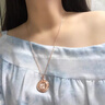 DOLP新款輕奢18k金玫瑰金項鏈轉(zhuǎn)動旋風(fēng)雪花吊墜女時來運轉(zhuǎn)彩金感 圓形玫瑰金轉(zhuǎn)動吊墜雪花項鏈 曬單實拍圖