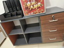 宜造（YIZAO）文件柜辦公室木質(zhì)帶鎖小柜子移動(dòng)抽屜柜帶輪桌下儲(chǔ)物柜矮柜子 【三抽兩門+鎖】大衫胡桃色90cm 曬單實(shí)拍圖