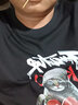 NPZ 港風(fēng)潮牌夏季印花短袖T恤男寬松大碼休閑套頭圓領(lǐng)男士體恤打底衫 黑色 拳擊貓 2XL 曬單實(shí)拍圖