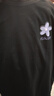 La Chapelle Sport拉夏貝爾短袖女夏季百搭休閑簡約韓版時尚運(yùn)動透氣潮流t恤女裝 黑色(幽蘭胸標(biāo)) M /160（推薦100-115斤） 曬單實(shí)拍圖