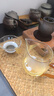 高茗日式公道杯玻璃茶具分茶器帶茶漏一體泡茶杯高端公杯茶海茶漏套裝 金色把公杯+茶漏400ml 曬單實(shí)拍圖