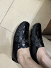 BESNOS意大利品牌鱷魚(yú)紋豆豆鞋男士真皮透氣夏季英倫風(fēng)時(shí)尚馬銜扣休閑鞋 黑色 41 曬單實(shí)拍圖