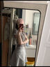 斤慕韓系學(xué)院風(fēng)polo領(lǐng)短袖連衣裙女2025夏季小個(gè)子修身收腰拼接短裙 灰色S 曬單實(shí)拍圖