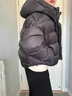 TRULY&LUCKY泡芙龜背黑色短款羽絨服女2025冬季新款加厚白鴨絨連帽面包服外套 黑色 S 曬單實(shí)拍圖
