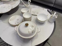 祺公子景德鎮(zhèn)碗具套裝高檔輕奢碗碟套裝家用骨瓷餐具盤子碗筷喬遷送禮 70件豪華配富貴煲 可微波洗碗機(jī) 曬單實拍圖