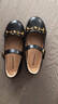 暇步士（Hush Puppies）女童皮鞋24春秋新款兒童公主鞋鏡面軟底演出鞋兒童單鞋方口皮鞋 HP4344黑色 32 適合腳長20.1cm 曬單實(shí)拍圖