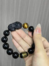 MZMZ烏金天然黑曜石貔貅招財手串男士串珠轉(zhuǎn)運珠配珠本命年手鏈情侶串 【黑曜石心經(jīng)手串】14mm 曬單實拍圖