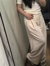 妙奕嘉休閑褲女白色褲子女士2025年新款女褲夏季薄款西裝褲闊腿褲垂墜感 奶白色垂墜感寬松闊腿褲 L 【建議105-120斤】 曬單實(shí)拍圖