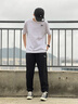 安踏運(yùn)動套裝男士短袖t恤褲子男夏秋季休閑衣服跑步健身服男裝 白色+收口長褲 L 曬單實(shí)拍圖