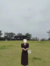 傾她法式氣質(zhì)桔梗碎花連衣裙女夏季2025新款高級感中長款顯瘦茶歇裙子 藏青色 L 建議105-115斤 曬單實(shí)拍圖