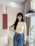 TKSY春秋2025新品法式一字肩領(lǐng)打底毛衣女裝內(nèi)搭長(zhǎng)袖針織衫上衣薄 啡駝色 M 【建議100-110斤】 曬單實(shí)拍圖