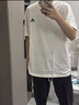 adidas情侶休閑純棉上衣圓領(lǐng)短袖T恤男女夏季阿迪達(dá)斯官方輕運動 米白 S 曬單實拍圖
