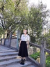 德瑪納【輕呼吸萊賽爾】夏季知性優(yōu)雅松緊高腰傘裙飄逸A字女式半身裙 曬單實拍圖