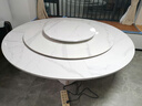 旋轉伸縮巖板餐桌帶轉盤(pán)可變大圓桌現代簡(jiǎn)約變形餐桌椅組合 1.35變1.9米全巖板單桌+熱菜盤(pán) 曬單實(shí)拍圖