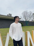 Calvin KleinJeans25早秋新款男士休閑通勤ck亞麻混紡圓領(lǐng)內(nèi)搭長袖T恤4RC255G YAS-牛乳白 L 曬單實拍圖
