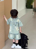 迪士尼男童夏季套裝2024新款牛仔短袖襯衫寶寶帥氣夏裝中小兒童時(shí)髦襯衣 藍(lán)色 上衣+褲子 90 (適合身高82-92CM) 曬單實(shí)拍圖
