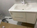 京艦衛(wèi)生間烤漆橡木浴室柜陶瓷一體盆洗臉盆柜組合洗手盆洗手臺洗漱池 圓弧美妝鏡柜+100cm圓角陶瓷盆 曬單實拍圖
