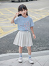 班尼路童裝女童裙子夏季兒童半身裙2025年新款洋氣學院風短裙JK百褶裙 紫 BNL圓圈貓咪紫QS 140 曬單實拍圖