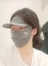 OhSunny防曬面罩帽檐全臉?lè )雷贤饩€(xiàn)夏遮陽(yáng)口罩 SLF4M237E 素影灰 M 曬單實(shí)拍圖