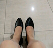 ZHR頭層牛皮單鞋女通勤風(fēng)粗跟女鞋舒適商務(wù)職場工作鞋子女KM31黑色37 曬單實(shí)拍圖