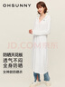 OhSunny原紗防曬衣女長款春夏透氣防紫外線外套 SLC4M248T 典雅白 XL  曬單實拍圖