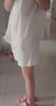 太平鳥女裝牛仔褲高腰闊腿短褲夏季寬松顯瘦復(fù)古潮 牛仔本白 S 曬單實拍圖