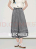 Basic House/百家好撞色黑白格子闊腿褲夏季新款寬松松緊腰休閑褲 黑白格 XL 曬單實拍圖