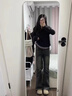 FSHE美式闊腿微喇牛仔褲女2025春秋新款高腰顯瘦寬松設(shè)計感拖地喇叭褲 巖灰長褲(單褲) S 曬單實(shí)拍圖