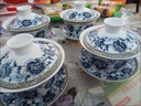 勤凱特大號三才蓋碗景德鎮(zhèn)青花陶瓷八寶茶碗三炮臺單個大容量泡茶茶具 大號(蘭牡丹) 320ml 曬單實拍圖