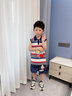迪士尼（Disney）哪吒衣服男童無(wú)袖套裝夏季條紋背心2025新款帥氣男寶寶夏款兩件套 灰色 亮燈 130 cm(建議115-125cm 5-7周歲) 曬單實(shí)拍圖