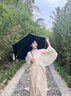 颯望六折太陽傘女防曬防紫外線小巧便攜遮陽傘晴雨兩用迷你 梧桐米【晴雨兩用】UPF50+ 有效阻隔紫外線 曬單實拍圖